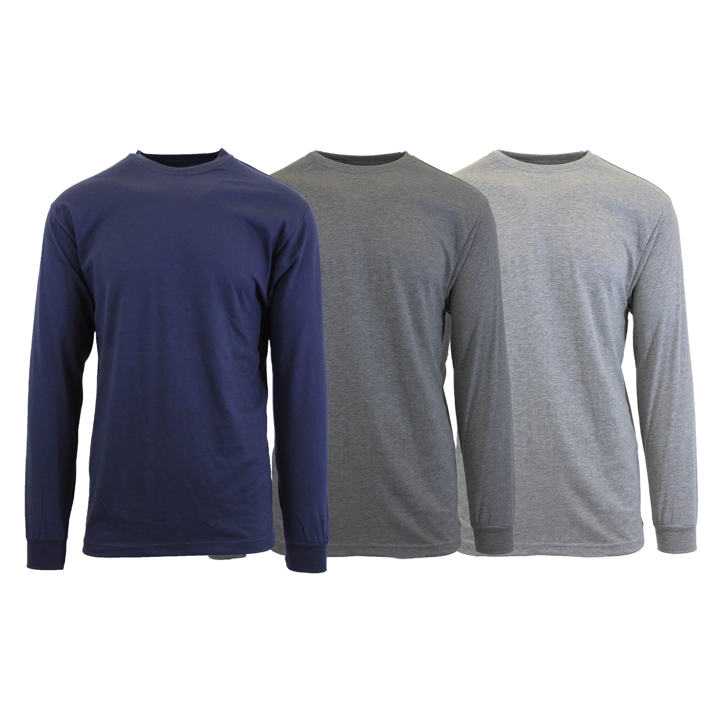 3-Pack: Men's Crew Neck Long Sleeve Classic Tee