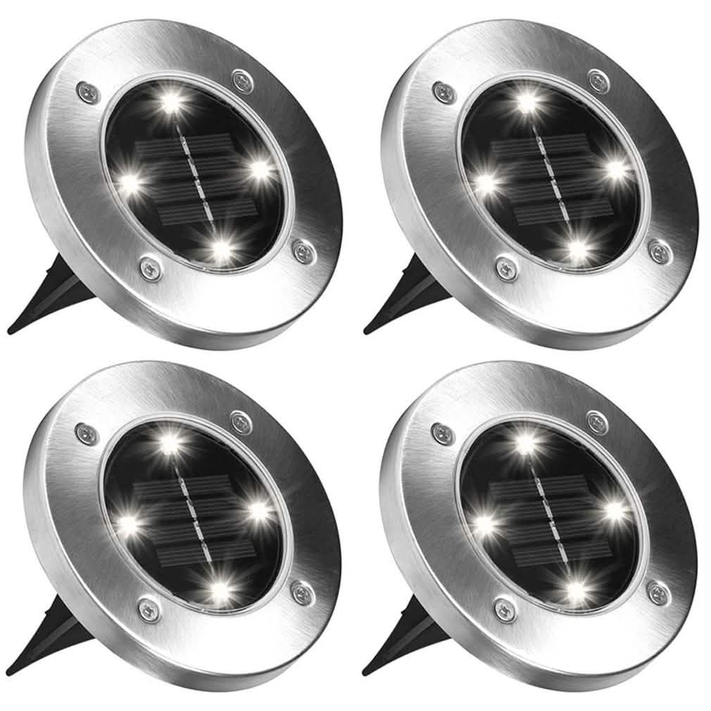 Bell + Howell Solar-Powered LED Garden Disk Lights Set