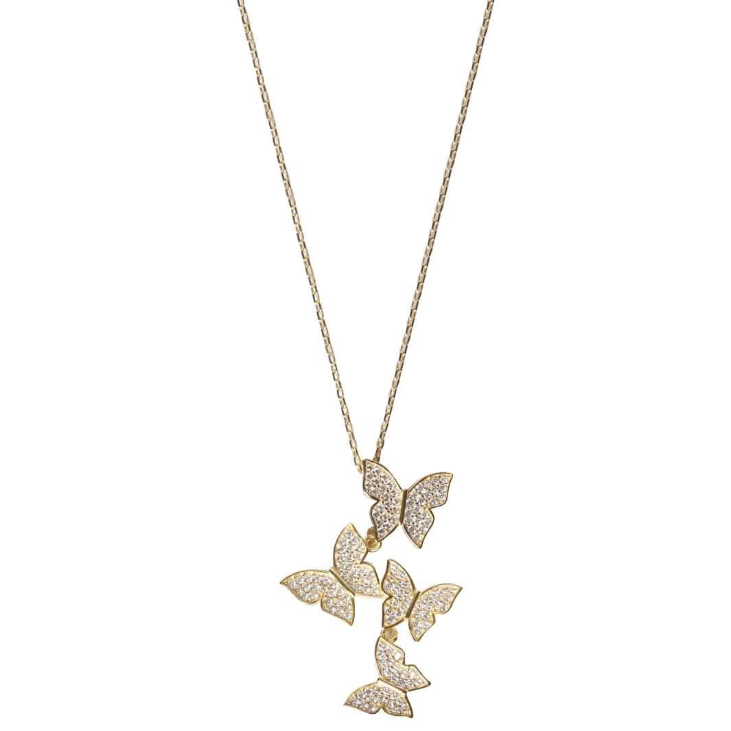 Cluster Hanging Butterflies Necklace - Assorted Colors