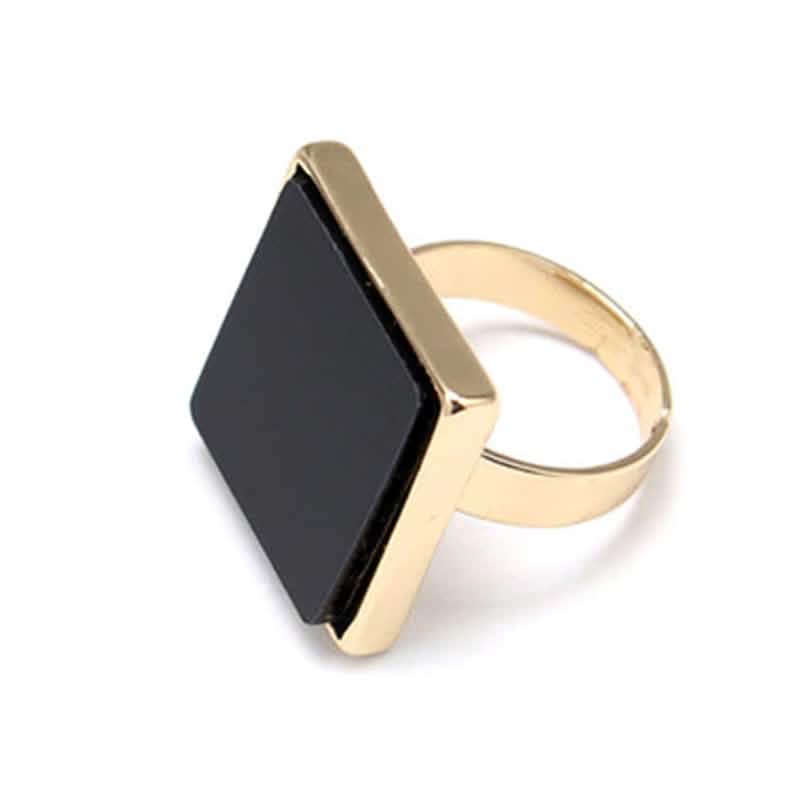 Geometric Square Color Shell Ring Bohemia Personality Exaggerated Fashion Rings