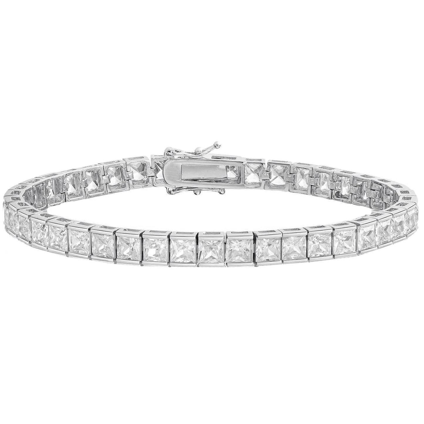 Princess Cut Crystal Tennis Bracelet