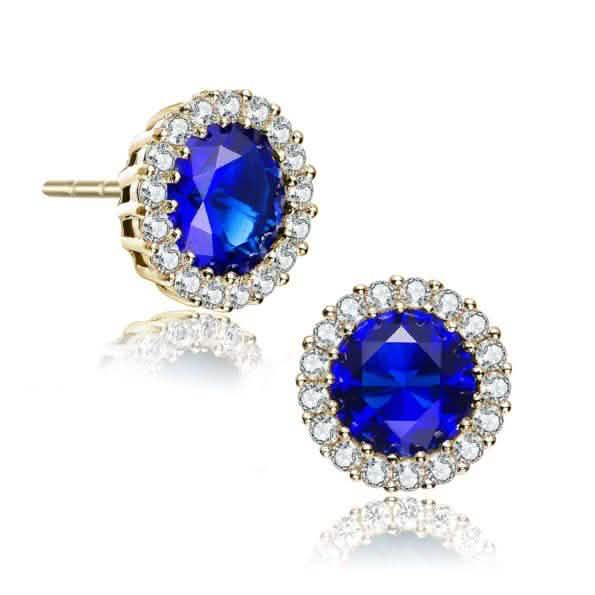 Sterling Silver Gold Plated Round Earrings