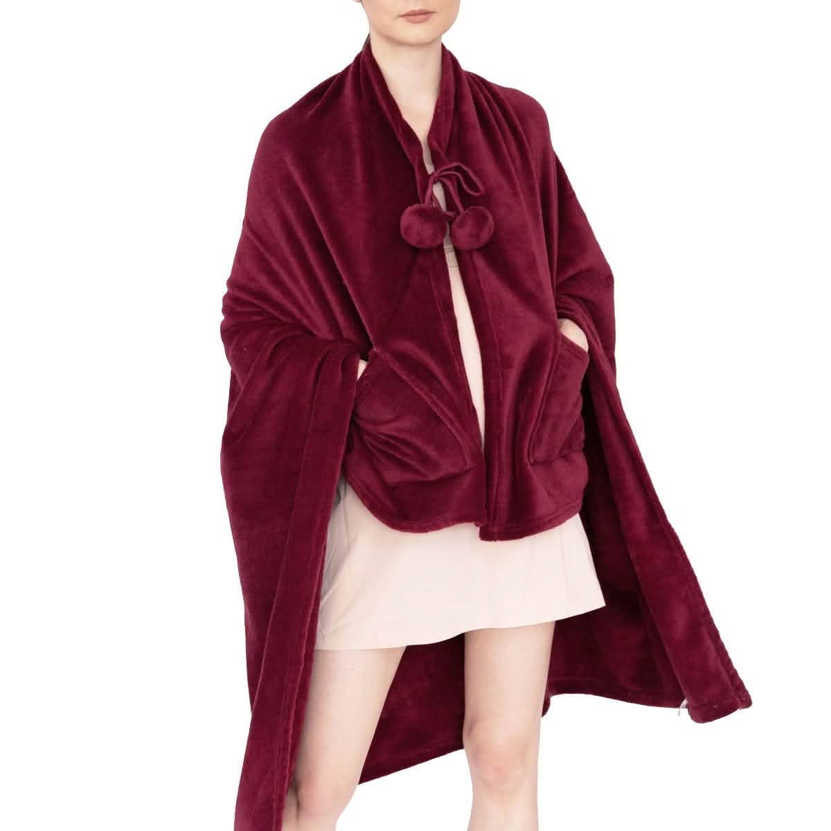 Ultra-Plush Faux Fur Fleece Wearable Blanket