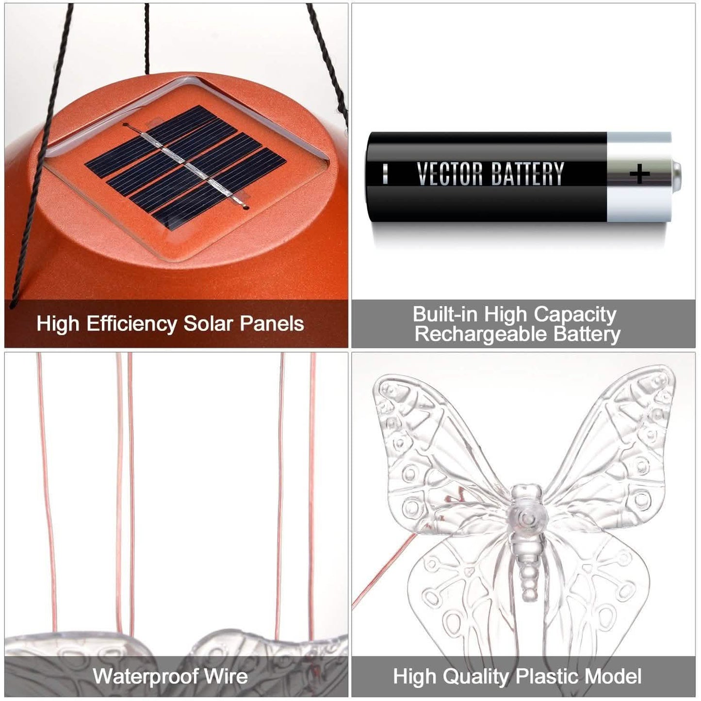 Windlights Solar Powered LED Butterfly Wind Chimes