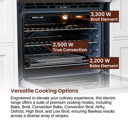 Rangaire 30" Electric Range AirFry Convection Oven Slide-in Stainless Steel RRE303TS