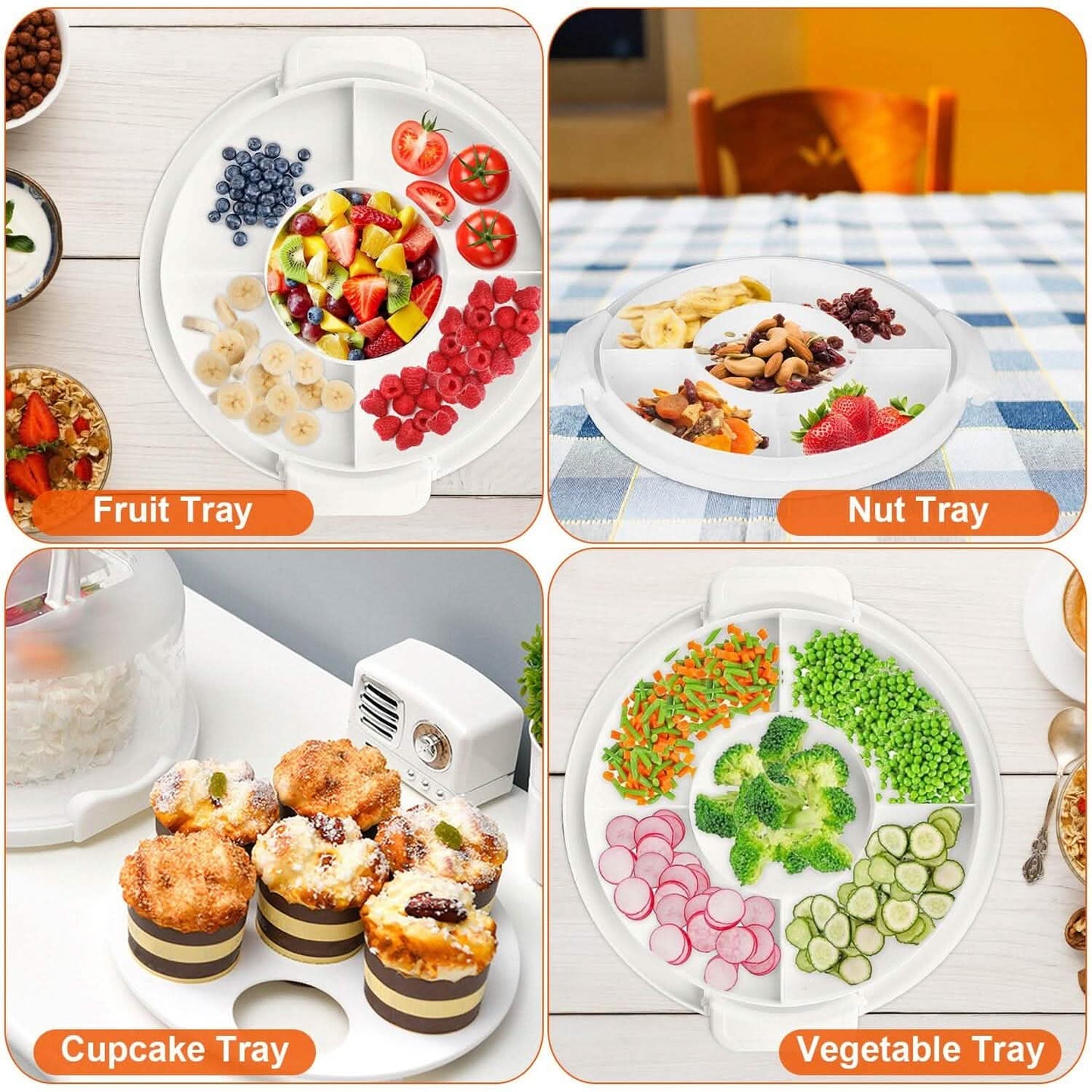 10" Cake Storage Container with Handle Plastic Cake Box