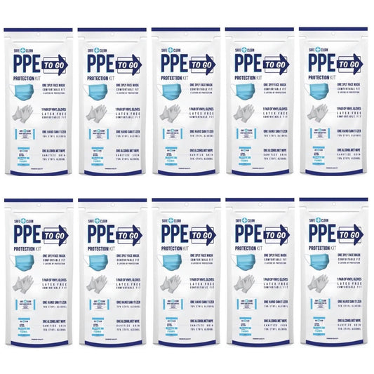 10-Pack: All-In-One Personal Protection Kit To Go