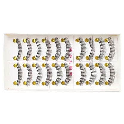 10-Pairs: Makeup Handmade Natural Fashion Long False Eyelashes