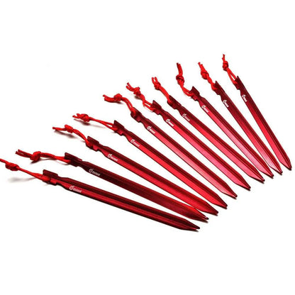 10-Pieces: Camping Superior Aluminum Tent Stake Carabiner Set
