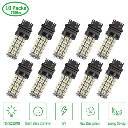 10-Pieces: LED Car Light Bulbs