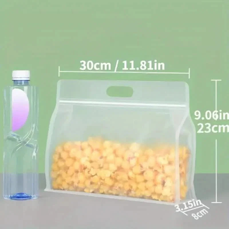 10-Pieces: Reusable Silicone Leakproof Food Storage Bags