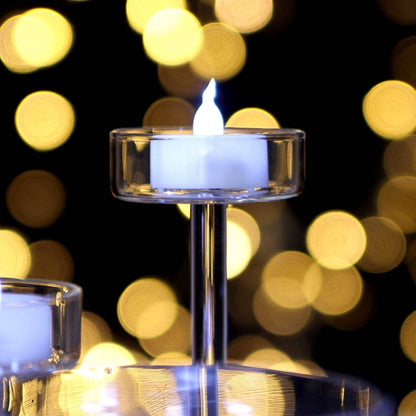 100-Piece: Cool White LED Tealight Flameless Smokeless Candles