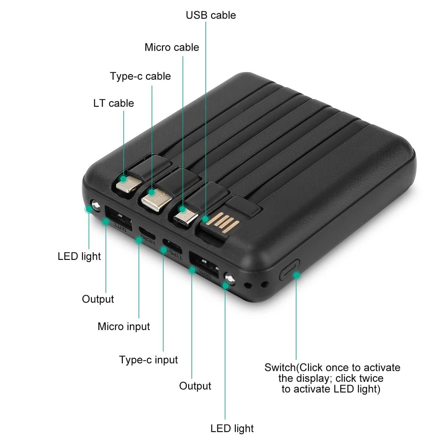 1000mAh Portable Charger Power Bank