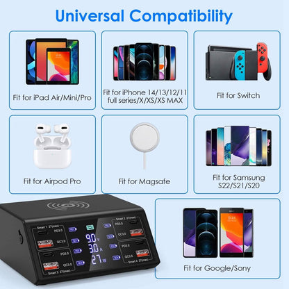 100W USB Charging Station 8-Port Charging Hub