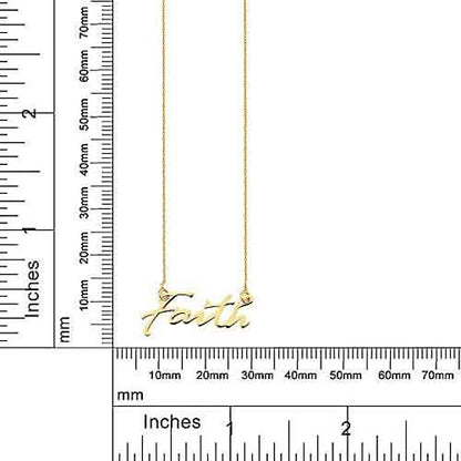10K Gold Faith Necklace for Women Adjustable from 16" to 18"