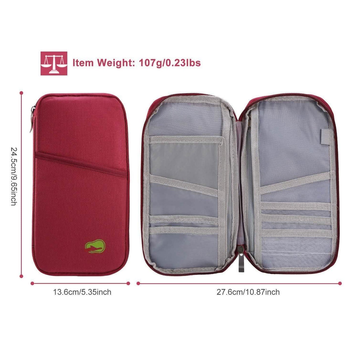 12 Pocket Travel Passport Wallet