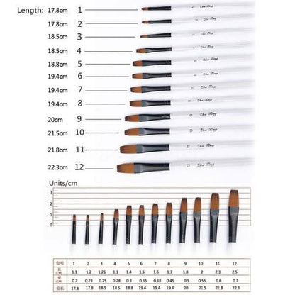 12-Piece Set: Artist Watercolor Painting Brushes