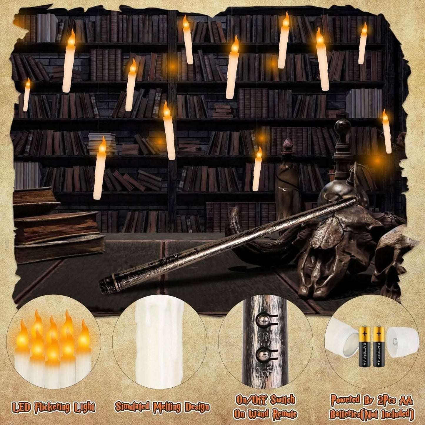 12-Pieces: Flameless LED Magic Floating Candles