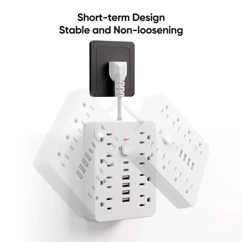 14-in-1 Power Strip With 4 USB Outlets, 2 Type-C Outlet and 8 AC Socket Outlets