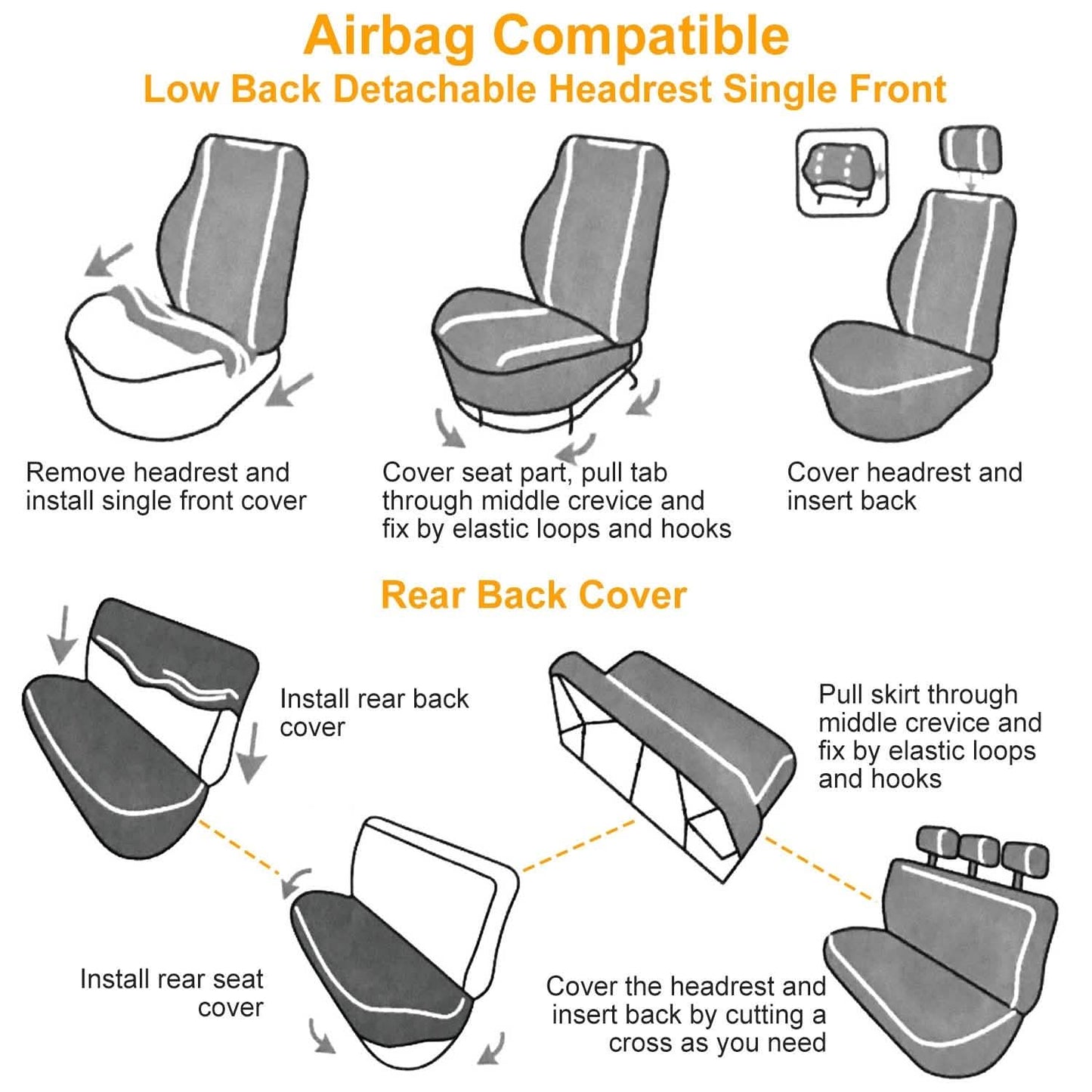 14-Pieces: Universal Auto Seat Cover Set