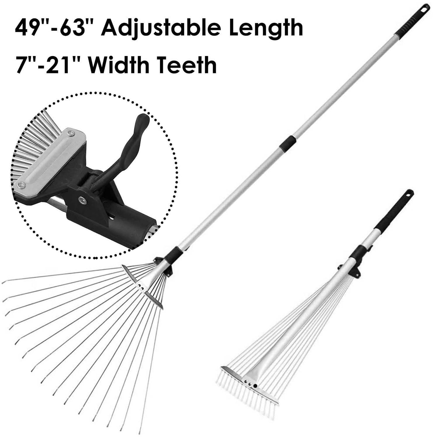 15-Teeth Expanding Stainless Steel Rake