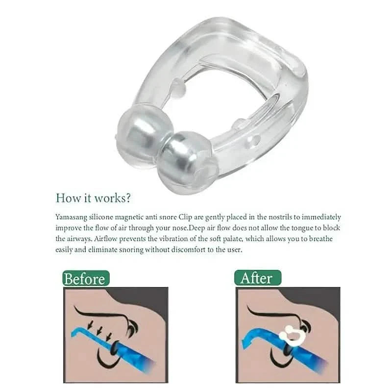 16-Pack: Silicone Magnetic Nose Clip Portable Mini Anti Snoring
