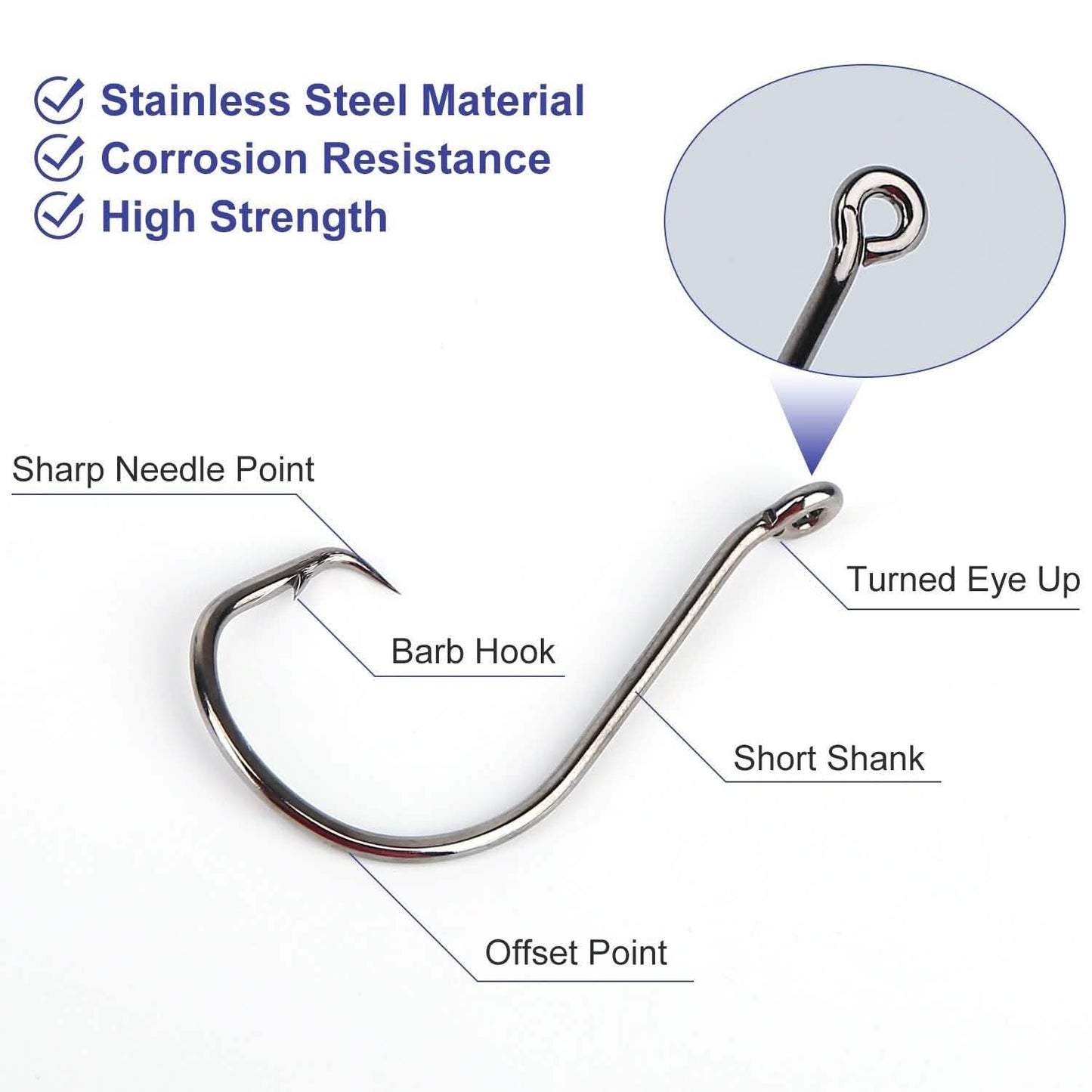 160-Piece: Offset Fishing Hooks Kit