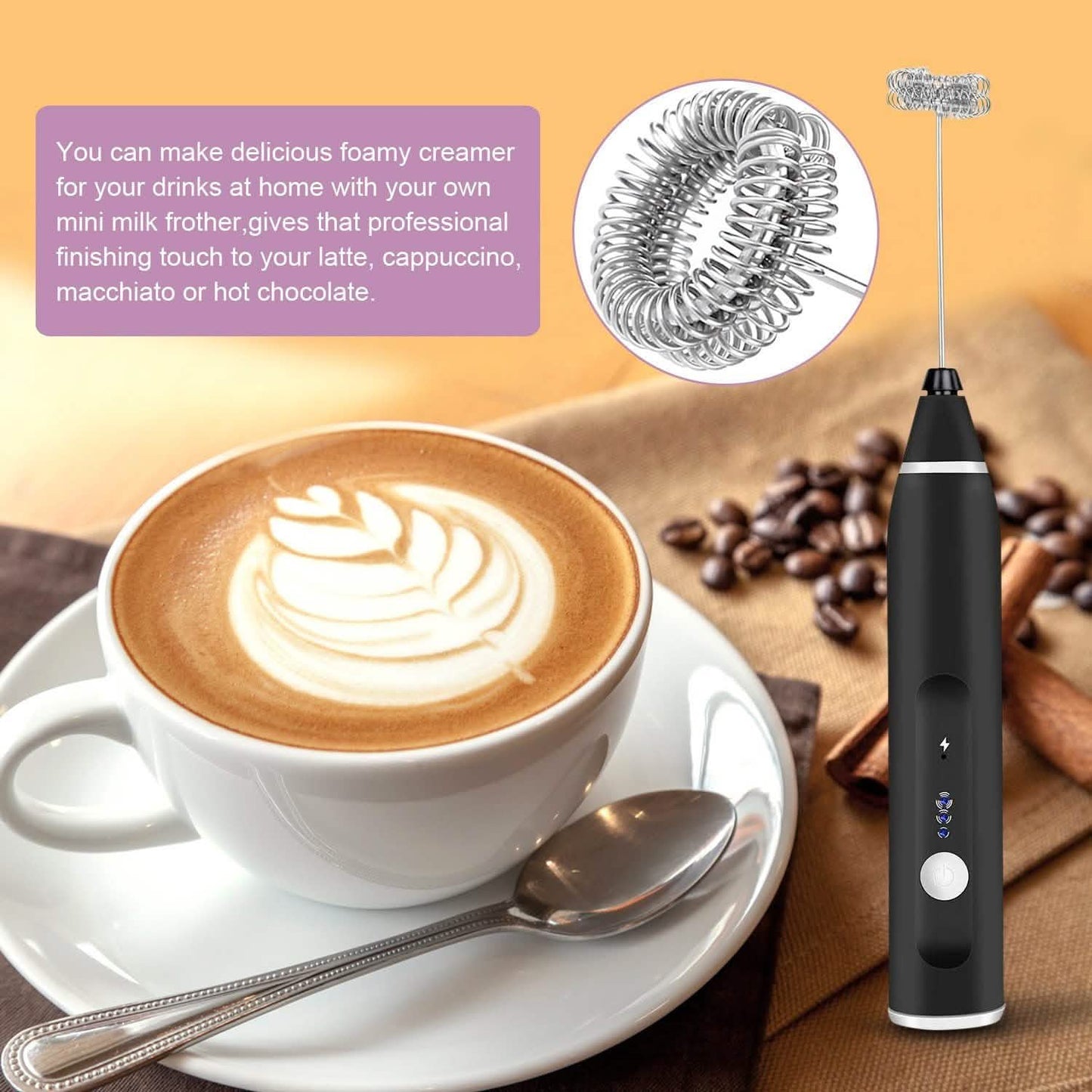 19-Pack: USB Electric Milk Coffee Frother Pitcher Set
