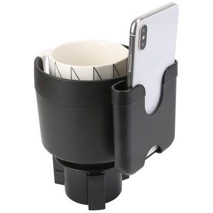 2-in-1 Car Cup Holder with Phone Holder Adjustable Base