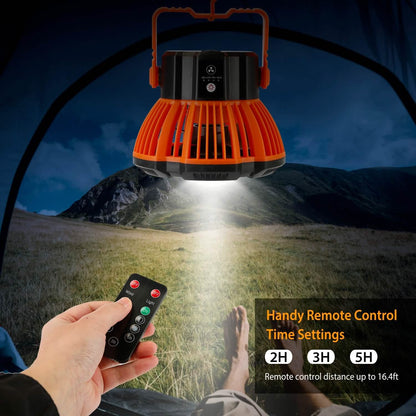 2-in-1 Portable Camping Lantern Electric Fan