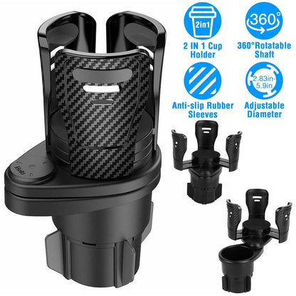 2-in-1 Universal Car Cup Mount Holder with Adjustable Base