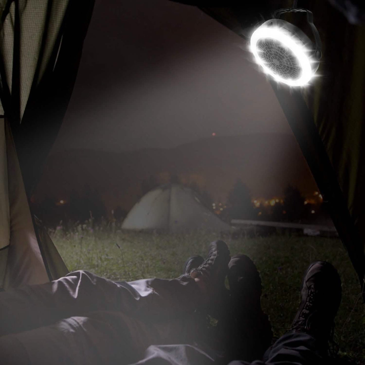 2-in-1 Outdoor Battery/USB Operated Portable Camping LED Fan