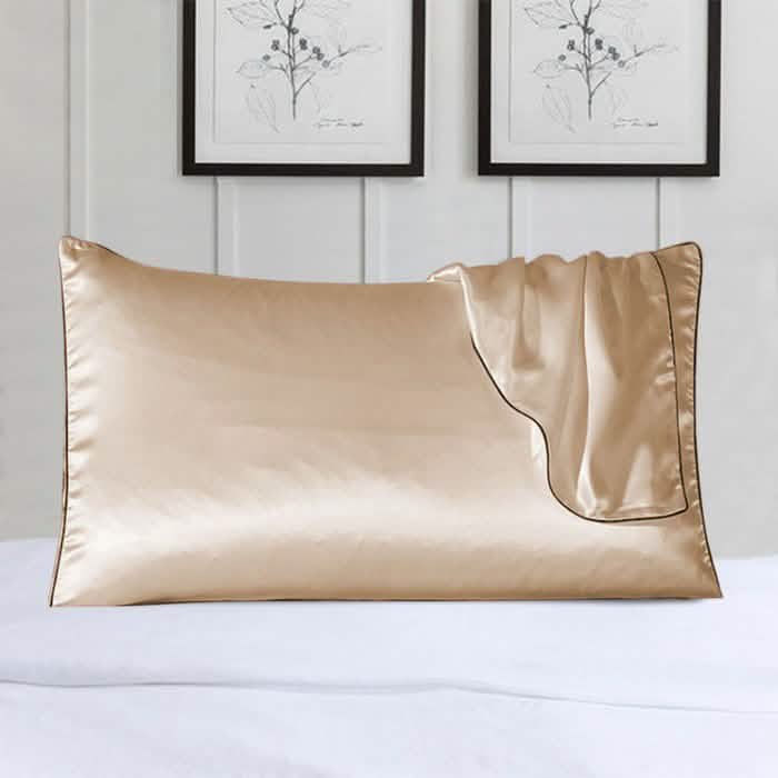 2-Pack 100% Silk Pillow Cover With Trim