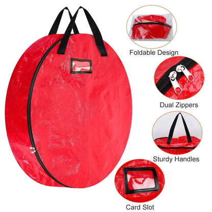2-Pack: 30" Christmas Wreath Storage Bag 88L