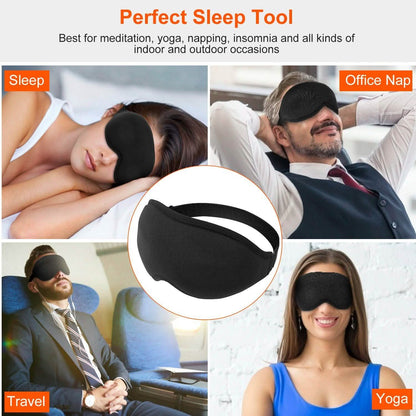 2-Pack: 3D Contoured Cup Light Blockout Sleeping Mask