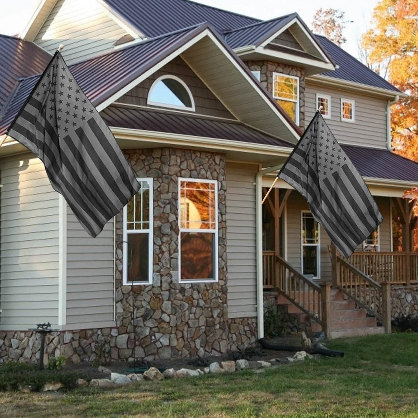 2-Pack: 3X5 Ft. All Black American Flag
