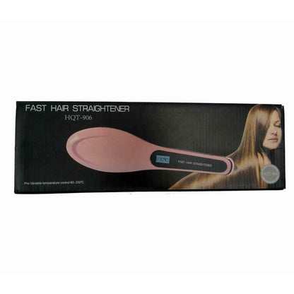 2-Pack: Electronic Fast Hair Straightener with Detangling Brush