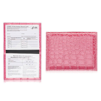 2-Pack: Faux Crocodile Leather Bling CDC Vaccination Card Immunization Record Protector Holder Passport