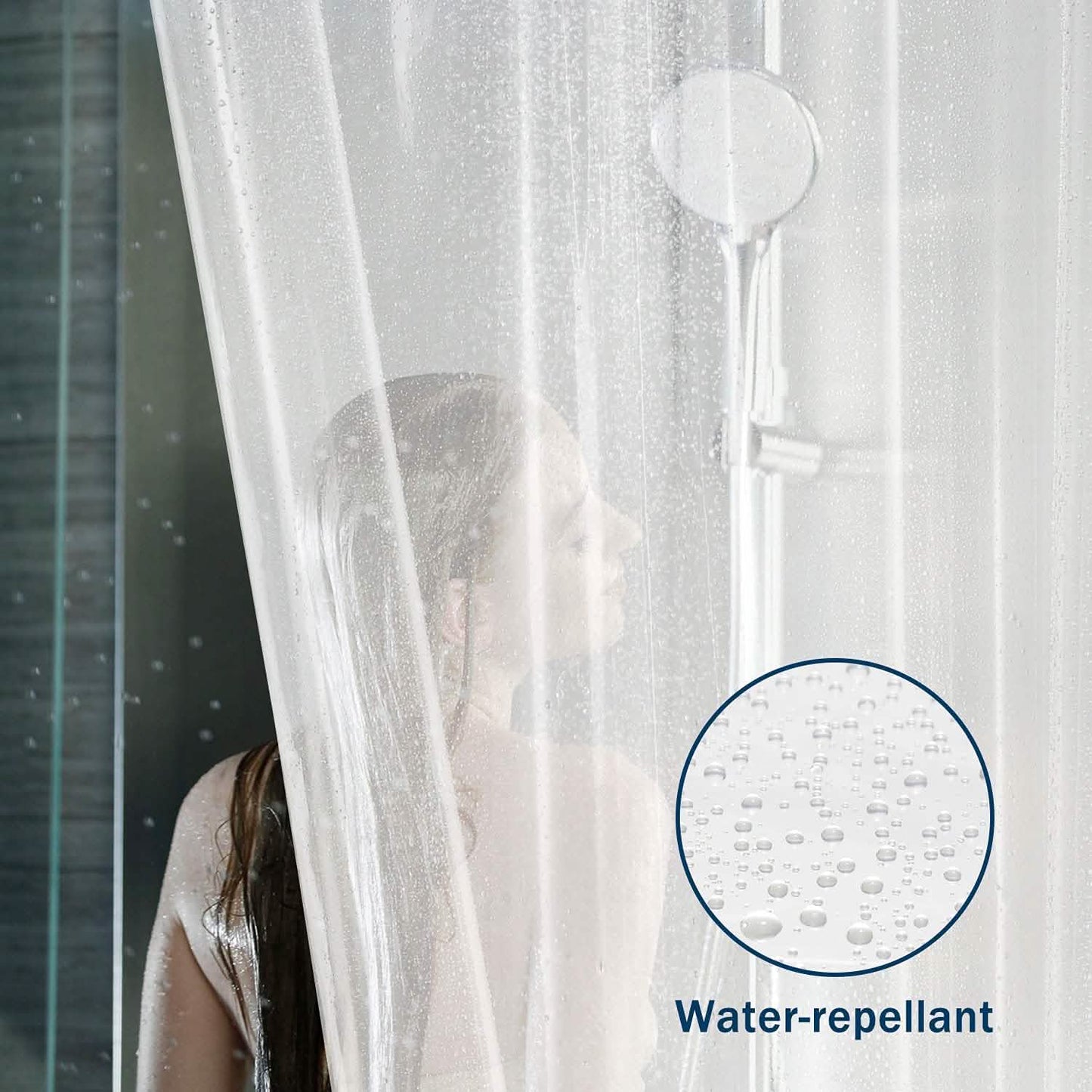 2-Pack: Hotel-Quality Heavy Shower Curtain Liner with Metal Grommets + Magnets