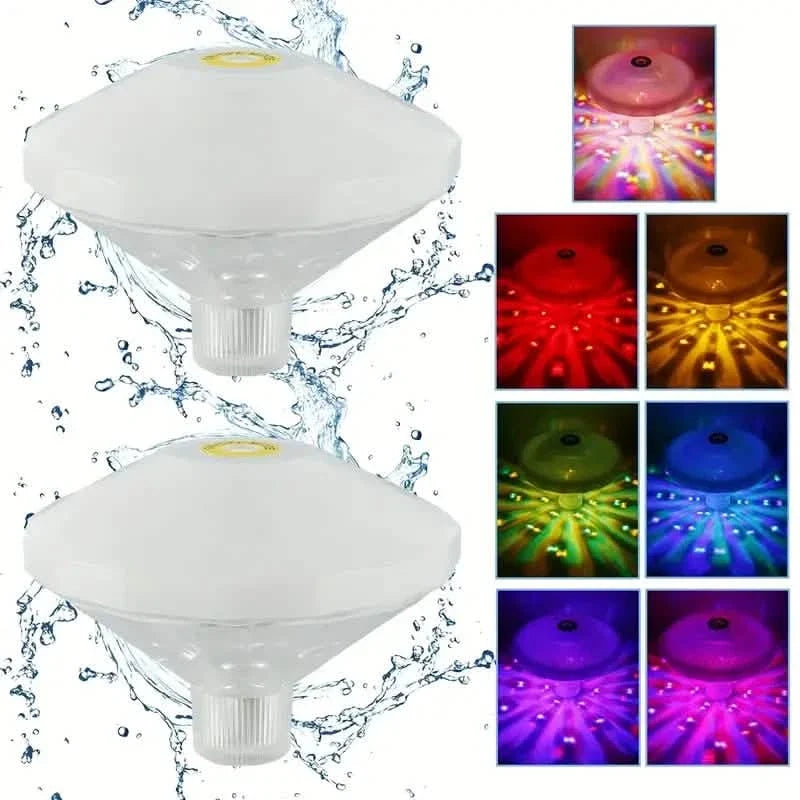 2-Pack: LED Color Changing Floating Pool Lights with 8 Modes Lighting
