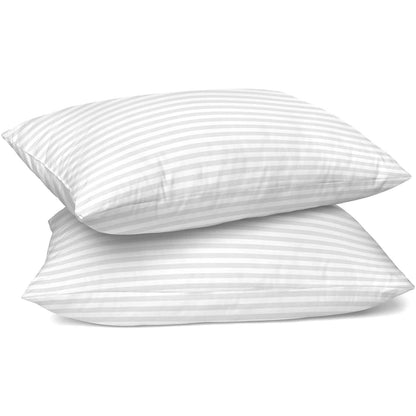 2-Pack: Lux Decor Collection Cotton Stripe Pillow Plush Bed Pillows Set