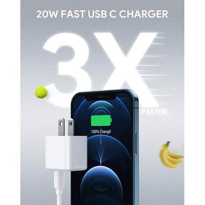 2-Pack: Mini 20W Fast Type C Wall Charger with PD 3.0