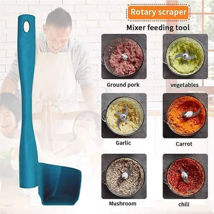 2-Pack: Rotary Scraper Rotating Spatula Scooping Portioning Food Processor