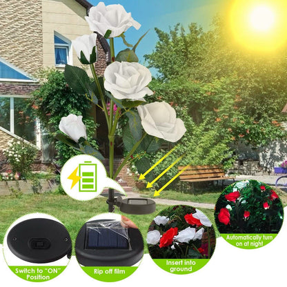 2-Pack: Solar Powered Rose Flower LED Decorative Lamp