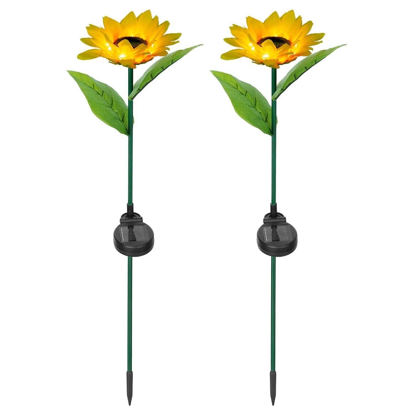 2-Pack: Solar Powered Sunflower Lights LED Decorative Stake Lamp