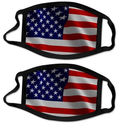 2-Pack: USA American Flag Reusable Washable Mask