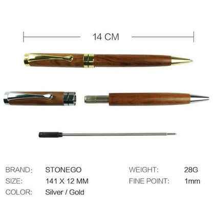 2-Pack: Wooden Twist Ballpoint Pen