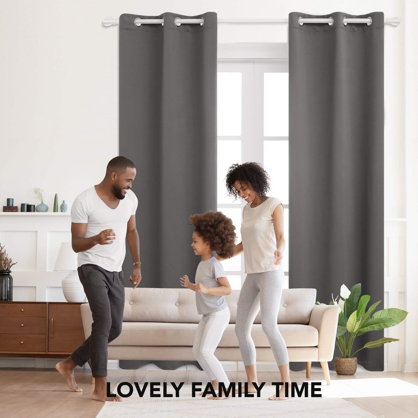 2-Panels: Deconovo Room Darkening Thermal Insulated Blackout Grommet Window Curtains
