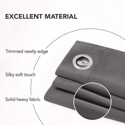 2-Panels: Deconovo Room Darkening Thermal Insulated Blackout Grommet Window Curtains
