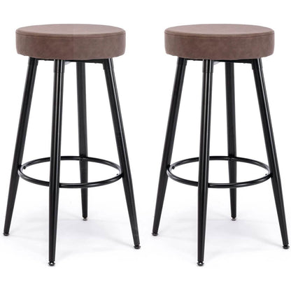 2-Piece: 28'' Metal Bar Stools Set